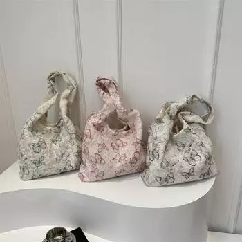 Новый летний кружевной бабочка большой емкости холщовый рюкзак для женщин новый модный корейский стиль литературная сумка через плечо