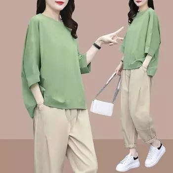 Новый летний модный тренд в корейском стиле, топ, женский комплект из двух предметов XL оранжевый