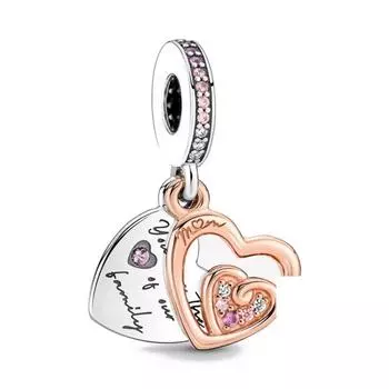 Новый Love Mum Heart Infinity Pav Double висячая подвеска из бисера подходит для оригинального модного браслета, ювелирные изделия своими руками