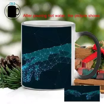 Новый любовник контакт кружка меняющая цвет BSKT-234 керамические кружки кофейные чашки чашка для завтрака сублимационные стаканы посуда для напитков индивидуальный аниме 301-400ml