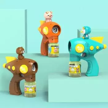 Новый маленький медвежонок, детский пузырьковый пистолет, детская игрушка, машина для пузырей, автоматический нагнетатель мыла со светом, летние игры для вечеринок на открытом воздухе, детский подарок