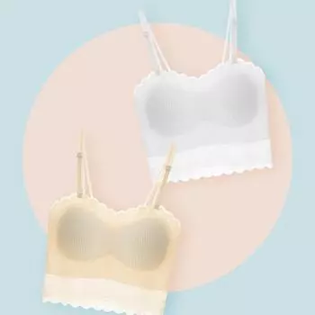 Новый маленький жилет с подтяжками, женский, кружевной, без стального кольца, дышащий, эластичный низ, топ-труба, простой, волнистый край, нижнее белье для женщин M (recommended 80-60 kg)