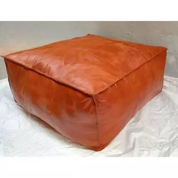 Новый марокканский османский пуф из натуральной кожи без набивки ручной работы в стиле бохо 30 x 30 x 16i in коричневый