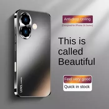 Новый матовый чехол для iPhone 16 – защитный чехол с гальваническим покрытием линз и ударопрочным дизайном. Чехол для iPhone 16promax на весь корпус PC + TPU&For iPhone 16 Pro чёрный