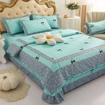 Новый матовый комплект из четырех предметов, можно стирать в машине, маленькая простыня с цветочным принтом, пододеяльник, верхние принадлежности для односпальной двуспальной кровати 200x230cm quilt cover
