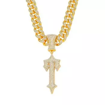 Новый меч, полный бриллиантовый кулон, ожерелье в стиле хип-хоп, трехмерные ювелирные изделия, модные мужские украшения