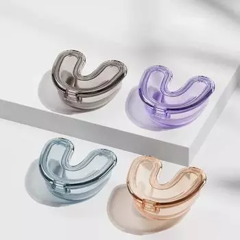 Новый медицинский невидимый контейнер для хранения ретейнеров / контейнер для хранения зубных протезов с замком, переносной контейнер для хранения ретейнеров для коррекции зубов фиолетовый