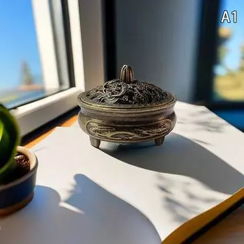 Новый Медный Дракон И Феникс Карманный Ажурный Ароматизатор Палочка Курильница Латунный Подсвечник Для Благовоний С Крышкой Украшение Для Дома Сандаловое Дерево A1