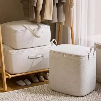 Новый мешок для хранения из хлопка и льна, утолщенная тканевая коробка для хранения без кронштейна для организации бытового гардероба