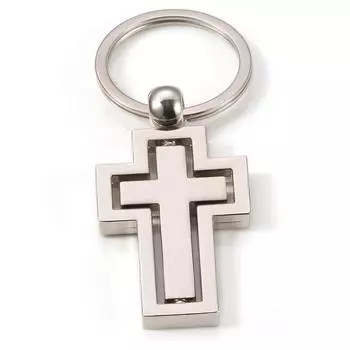 Новый металлический брелок с крестом, креативный вращающийся брелок, церковный подарок