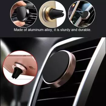 Новый металлический мини-магнитный присоска, универсальный случайный магнитный присоска, кронштейн для воздуховыпускного отверстия, магнитный держатель для мобильного телефона в машину золотой