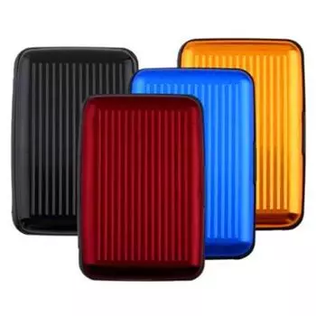 Новый металлический водонепроницаемый алюминиевый чехол-футляр для бизнес-идентификатора, держатель для кредитных карт, кошелек розовый