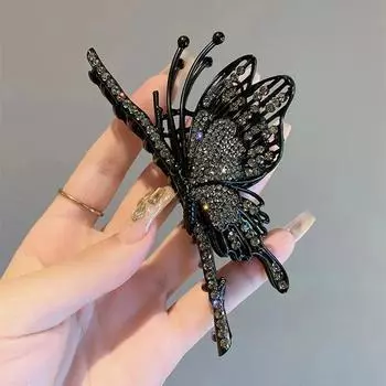 Новый металлический зажим-краб для волос в виде бабочки, заколка для конского хвоста для девочек, корейский элегантный геометрический краб для волос, нежные аксессуары для волос для девочек