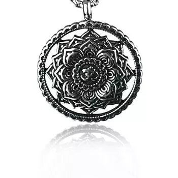 Новый мифический кулон Геометрический цветок Двустороннее ожерелье из нержавеющей стали Ретро Персонализированное ожерелье с кулоном