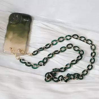 Новый милый аксессуар-цепочка для телефона, съемные детали, через плечо, металлическая смола, милый шейный ремешок, чехол для телефона, цепочки, акриловый ремешок на плечо, подвесная цепочка 120CM янтарь