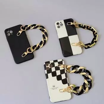 Новый милый аксессуар для телефона, цепочка со съемными деталями, черная цепочка через плечо из смолы, роскошный шейный ремешок, чехол для телефона, цепочки, золотая акриловая цепочка на плечо 120CM