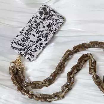 Новый милый аксессуар для телефона, съемные детали, цепочка, квадратная зеленая цепочка через плечо из смолы, роскошный ремешок для телефона, цепочки, акриловая цепочка на плечо 120CM зелёный