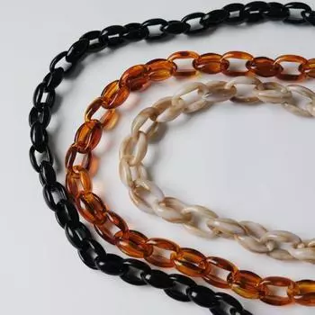 Новый милый аксессуар для телефона, съемные детали, цепочка, янтарно-черная цепочка через плечо из смолы, роскошный шейный ремешок, чехол для телефона, цепочки, акриловая цепочка на плечо 120CM бежевый