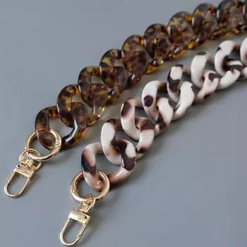 Новый милый аксессуар для телефона, съемные детали, цепочка, белый леопард, через плечо, смола, роскошный шейный ремешок, чехол для телефона, цепочки, акриловая цепочка на плечо 120CM белый