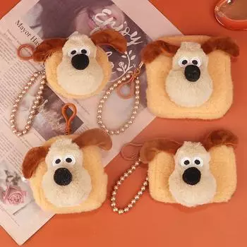 Новый милый кошелек для монет с цепочкой из жемчуга и собачки, модный плюшевый кошелек для монет, детский мини-кошелек, детский подарочный защитный чехол для наушников, клатч 8.5*8.8cm