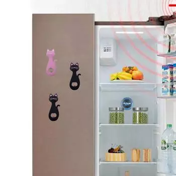 Новый милый кот открывалка для бутылок мультяшная фигурка магнитный коготь сосущий открывалка для пива мягкий клей ПВХ отвертка наклейки на холодильник чёрный