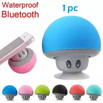Новый милый мини-гриб, беспроводной Bluetooth-динамик, портативный стерео сабвуфер, музыкальный плеер, мобильный телефон синий