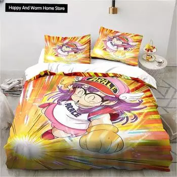 Новый милый мультяшный DR S-Slump Arale комплект постельного белья с рисунком аниме простыня King Twin Double Boys комплект постельного белья из микрофибры или полиэстера пододеяльник US Queen(228x228cm