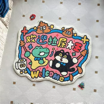 Новый милый мультяшный какающий гладкий коврик для спальни, кровать, одеяло, диван, гостиная, детская комната, атмосфера 50 * 40cm [high quality imitation cashmere]