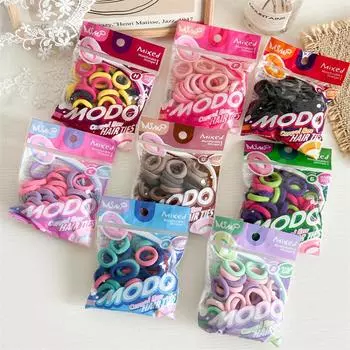 Новый милый набор резинок для полотенец конфетного цвета для ребенка, модные бесшовные базовые эластичные резинки для волос, повязка на голову, детские аксессуары для волос бездна