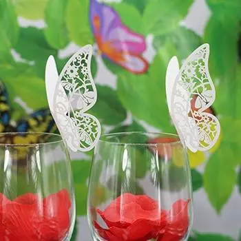 Новый милый настольный знак бокал для вина карты пользу бабочка имя место вечерние свадебные украшения поставки 20 шт. 20pcs