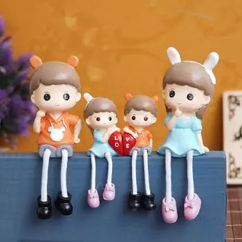 Новый милый семейный набор для девочки, мальчика, мамы, папы, декоративный экспонат - подарок на годовщину, день святого Валентина для мужа, жены