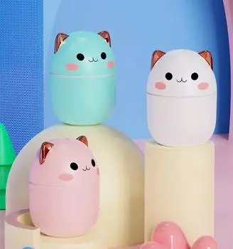 Новый мини-прекрасный увлажнитель воздуха объемом 250 мл, милый кошачий ароматизатор с ночником, прохладный туман для спальни, дома, автомобиля, очистителя, увлажнителя воздуха зелёный