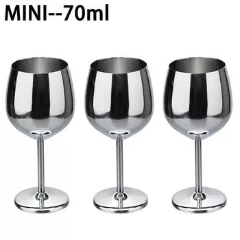 Новый мини-стакан из нержавеющей стали 70 мл, 2 унции, коктейльный креативный металлический бокал для бара, ресторана, шампанского, 3/4 шт., бокал для красного вина, барная посуда, чашка