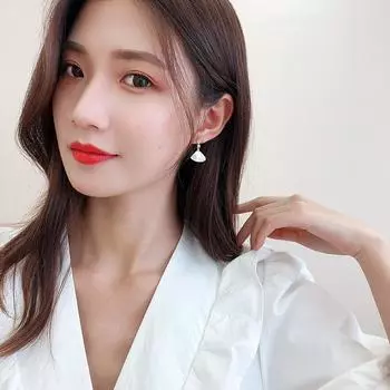 Новый минималистичный дизайн с серьгами, модные женские юбки, минималистичный темперамент, серьги-ракушки из серебра S925, веерообразные серьги