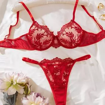 Новый многоцветный сексуальный вышитый перспективный сетчатый кружевной сборный эротический костюм нижнего белья для женщин S розовый