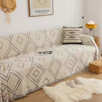 Новый многофункциональный чехол для дивана из шенилла, жаккардовый гобелен, диванная подушка, одеяло, декоративный чехол от пыли, защитный чехол для мебели 180x130cm1pcs синий