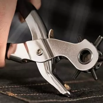 Новый многофункциональный кожаный дырокол для кожи, прочный 9-дюймовый дырокол для ремня. 6 вращающихся ременных ручных пробойников Инструменты чёрный
