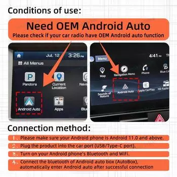 Новый модернизированный адаптер Android Auto 6.0 с проводного на беспроводной для проводного автомобиля Android Auto Smart Ai Box Bluetooth WiFi Auto Connect Maps
