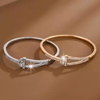 Новый модный элитный нишевый индивидуальный дизайн с микроинкрустацией цирконом, темпераментный элегантный повседневный браслет-джокер для подруги золотой