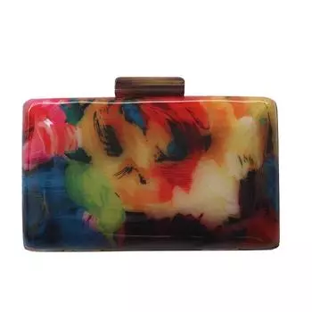 Новый Модный Аксессуар Женские Вечерние Сумки Акриловые Брендовые Женские Дизайнеры Роскошные Женские Сумки На Ремне с Цветочным Принтом Повседневная Винтажная Коробка Ужин Кошелек-клатч красный