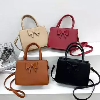 Новый модный бант с высоким внешним видом и модным повседневным нишевым дизайном, модная маленькая квадратная сумка, простая сумка через плечо