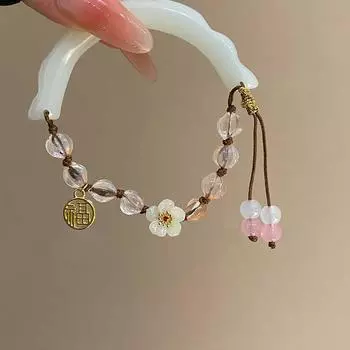 Новый модный браслет-джокер Fupai из искусственного нефрита с цветами из бисера для женщин