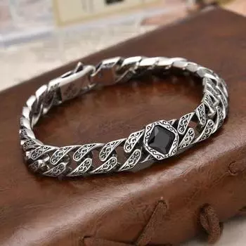 Новый модный браслет с узором из травы глицинии, винтажный элегантный модный мужской браслет Blue Prince 18CM