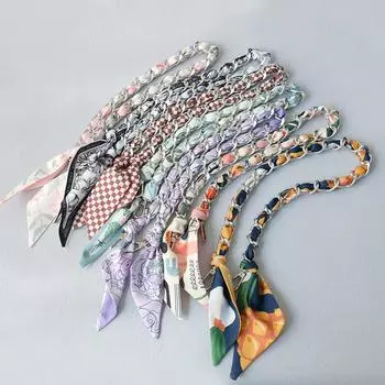 Новый модный бренд женские сумки аксессуары цепи съемные цветочные золотые серебряные металлические шелковые ремешки женские DIY цепи ручки для сумок 60CM зелёный