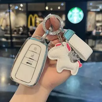 Новый модный чехол для автомобильного ключа из ТПУ с брелоком для ключей для Toyota RAV4 Corolla Cross Camry Land Cruiser Prado Highlander