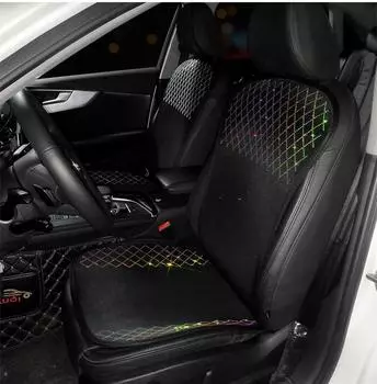 Новый модный чехол для сиденья автомобиля с бриллиантовой инкрустацией, женские дышащие подушки для сидений, подходящие по цвету, нескользящие аксессуары для интерьера