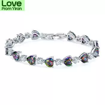 Новый модный цветной браслет в форме сердца для женщин, подарок на годовщину, оптовая продажа ювелирных изделий S6791