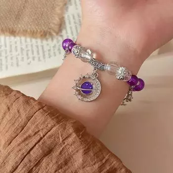 Новый модный дизайн фиолетовый бисерный браслет планета Джокер вечеринка женские украшения