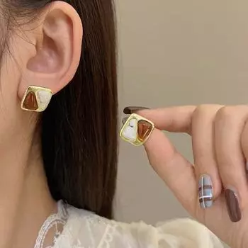 Новый модный дизайн, серьги с геометрическим узором и блоками для вечеринок