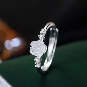 Новый модный дизайн, универсальное кольцо с геометрией розы из циркона для женщин